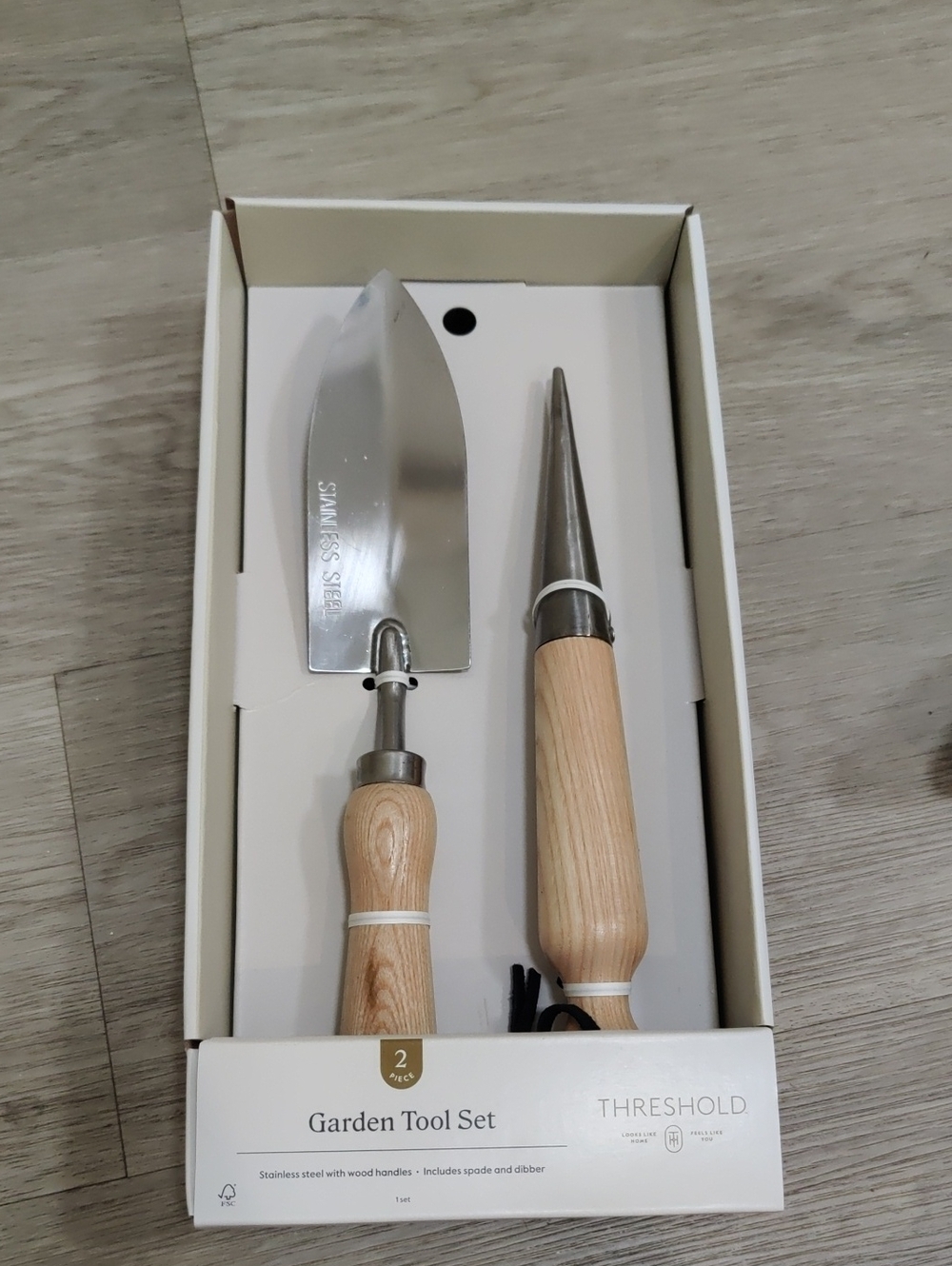 New!Threshold Garden Tool Set Stainless Steel & Natural Wood Handles Cottagecore